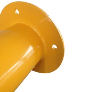 base of Fixed yellow bollard thatsmyspot Fixed yellow steel bollard TMS-B12Y for visitor parking and commercial parking and industrial parking and hotel parking