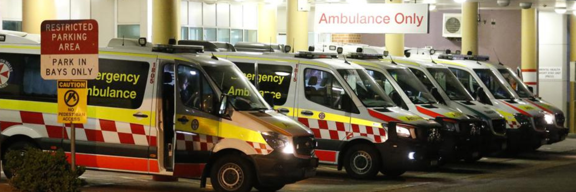 Medical Centre and Hospital Ambulance Parking Area with ambulances